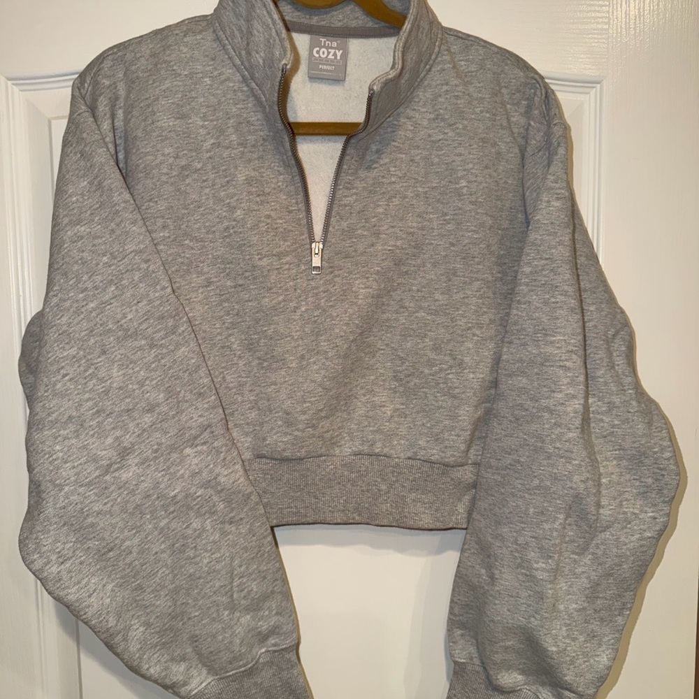 Aritzia Gray Zip-Up Sweatshirt
